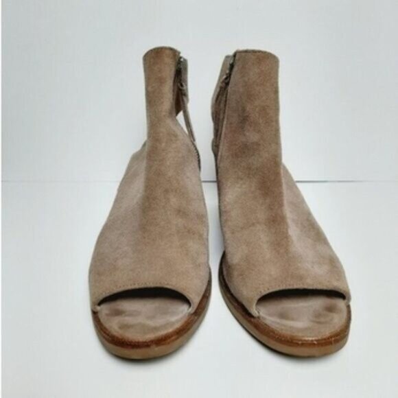 BOS. & CO. Celeste Peep-Toe Ankle Boots Heels Chunky Heel Genuine Suede Sz 9 - Picture 4 of 11